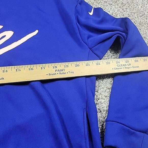 Nike Sweatshirt Womens Small Blue Hoodie Pink Logo Script Spellout Pullover - Picture 4 of 7
